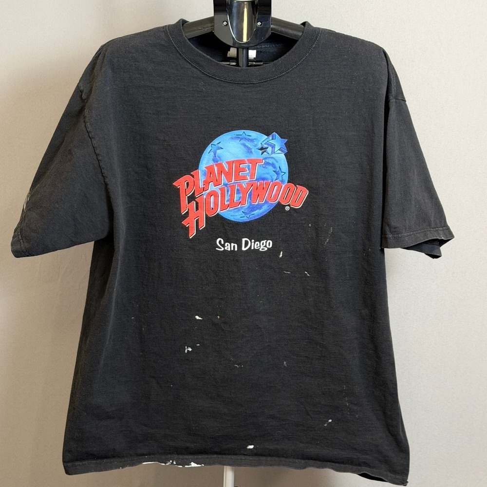 Planet Hollywood San Diego Shirt Mens XL Black Vintage Graphic Tee Souvenir